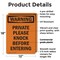 Signmission Private Please Knock Before Entering OSHA Warning Sign, Plastic, 12in W x 18in L, 2PK OS-2PACK-WS-P-1218-V-13459 - alternate 6